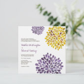 Invitation Épousant le dahlia jaune pourpre fleurit (Debout devant)