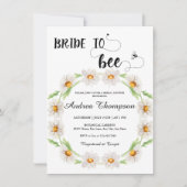 Invitation Épouse à Bee | Aquarelle Fête des mariées Florale  (Devant)
