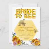 Invitation Épouse à Bee | Fête des mariées florale aquarelle (Devant)