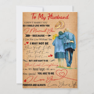 Invitation Épouse d'amour  Lettre à mon mari Je t'aime