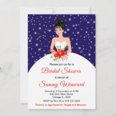 Invitation Épouse de cheveux noirs Fête des mariées de la mar (Devant)