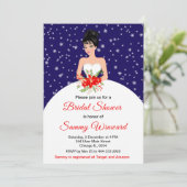 Invitation Épouse de cheveux noirs Fête des mariées de la mar (Debout devant)