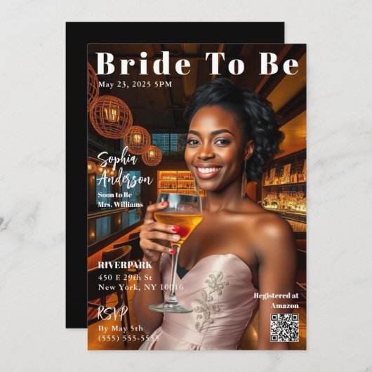 Invitation Épouse de couverture de magazine à être (Devant / Derrière)