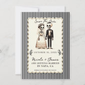 Invitation Épouse de squelette de dessin animé + Groom Enregi (Devant)