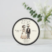 Invitation Épouse de squelette de dessin + Mariage géant (Debout devant)