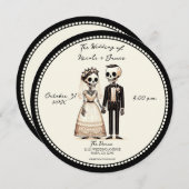 Invitation Épouse de squelette de dessin + Mariage géant (Devant / Derrière)
