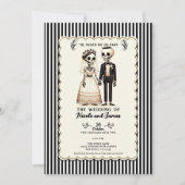 Invitation Épouse de squelette de dessin + Mariage géant (Devant)