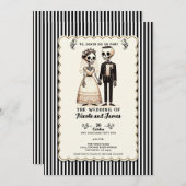Invitation Épouse de squelette de dessin + Mariage géant (Devant / Derrière)