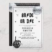 Invitation Épouse d'Halloween ou mort Bachelorette (Devant / Derrière)