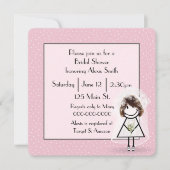 Invitation Épouse Figurant Sur Pois Rose (Devant)