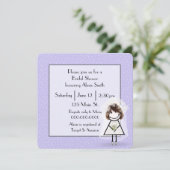 Invitation Épouse Figure Sur Pois Violets (Debout devant)