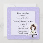 Invitation Épouse Figure Sur Pois Violets (Devant)