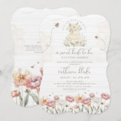 Invitation Épouse florale à Fêtes des mariées d'abeilles Invi (Devant / Derrière)
