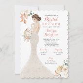 Invitation Épouse Glam d'automne dans Gown Bridal Shower Invi (Devant)