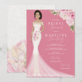 Invitation Épouse illustrée dans la Fête des mariées Lace Gow (Devant / Derrière)