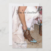 Invitation Épouse occidentale avec bottes de cowgirl (Devant)