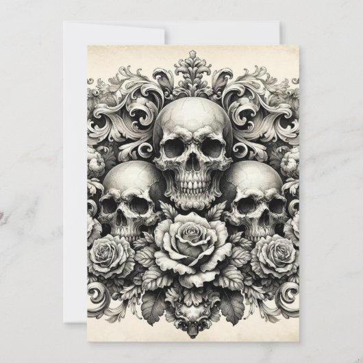 Invitation Épouse squelette & Mariage blanc Tan blanc (Dos)