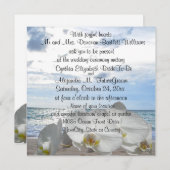 Invitation Épouser blanc de ressacs d'orchidées (Devant / Derrière)