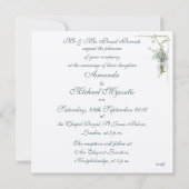 Invitation Épouser bleu vintage de myosotis des marais (Dos)