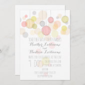 Invitation Épouser coloré de lanternes (Devant / Derrière)