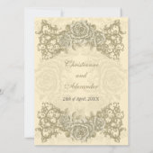 Invitation Épouser crème antique de roses (Dos)