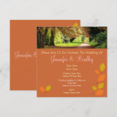 Invitation Épouser de feuille d'automne (Devant / Derrière)