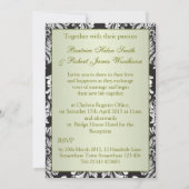 Invitation Épouser de noir de damassé, blanc et vert de (Dos)