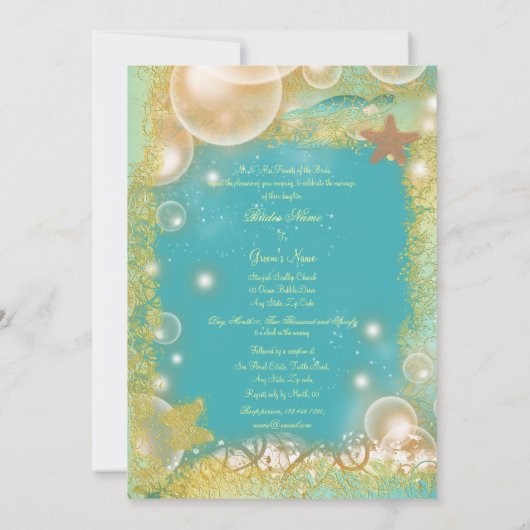 Invitation Épouser de thème de plage exotique (Dos)