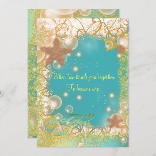 Invitation Épouser de thème de plage exotique (Devant / Derrière)