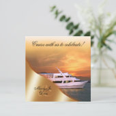 Invitation Épouser de yacht de coucher du soleil nautique (Debout devant)