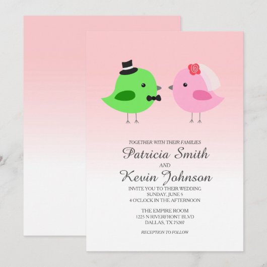 Invitation Épouser d'inséparables (Devant / Derrière)