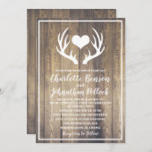 Invitation Épouser du bois et blanc de grange rustique de (Devant / Derrière)