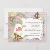 Invitation Épouser floral de fleurs de tulipe rose de pivoine (Dos)