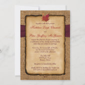 Invitation Épouser le vin de la toile de jute | de FAUX du (Dos)