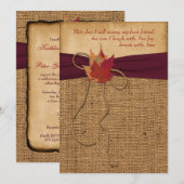 Invitation Épouser le vin de la toile de jute | de FAUX du (Devant / Derrière)