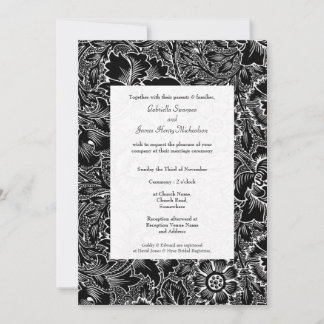 Invitation Épouser l'invitation noire et blanche vintage