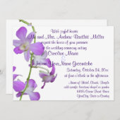 Invitation Épouser pourpre d'orchidées (Devant / Derrière)