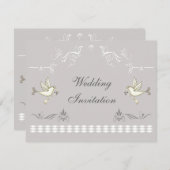 Invitation Épouser romantique de colombes (Devant / Derrière)