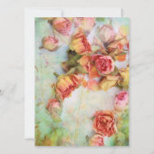 Invitation Épouser sec vintage de roses (Dos)
