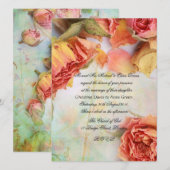 Invitation Épouser sec vintage de roses (Devant / Derrière)