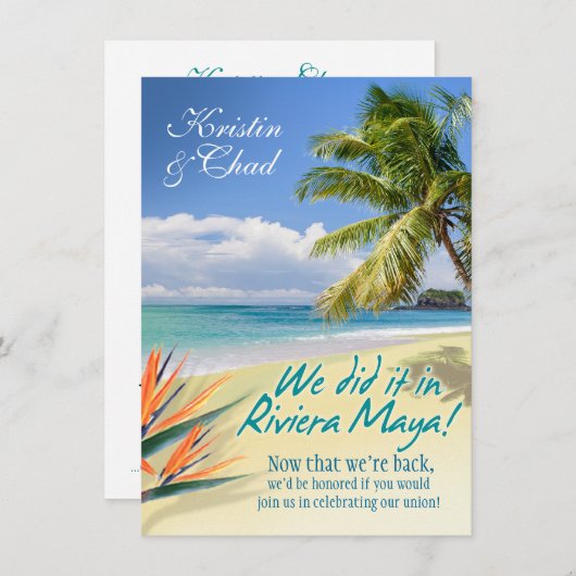 Invitation Épouser VERT FAIT SUR COMMANDE des EAUX (Maya de (Devant / Derrière)