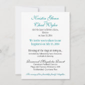 Invitation Épouser VERT FAIT SUR COMMANDE des EAUX (Maya de (Dos)