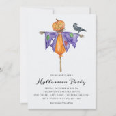 Invitation Épouvantail d'Halloween avec fête de citrouille (Devant)