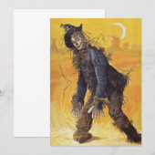 Invitation Épouvantail du Magicien d'Oz, Contes de Fées Ancie (Devant / Derrière)