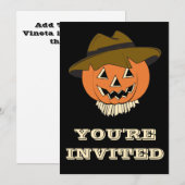 Invitation Épouvantail Vintage (Devant / Derrière)