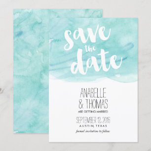 Invitation Épreuve de mariage à l'aquarelle de menthe
