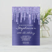 Invitation Épuration et Parties scintillant à périwinkle 16e  (Debout devant)
