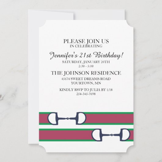 Invitation Équestre classique 21e anniversaire (Devant)