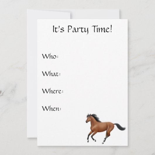 Invitation équestre de cheval de pullover (Dos)