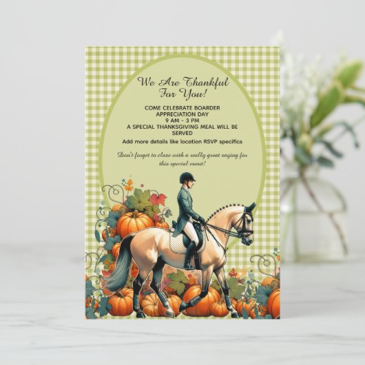 Invitation Équestre de Thanksgiving (Debout devant)